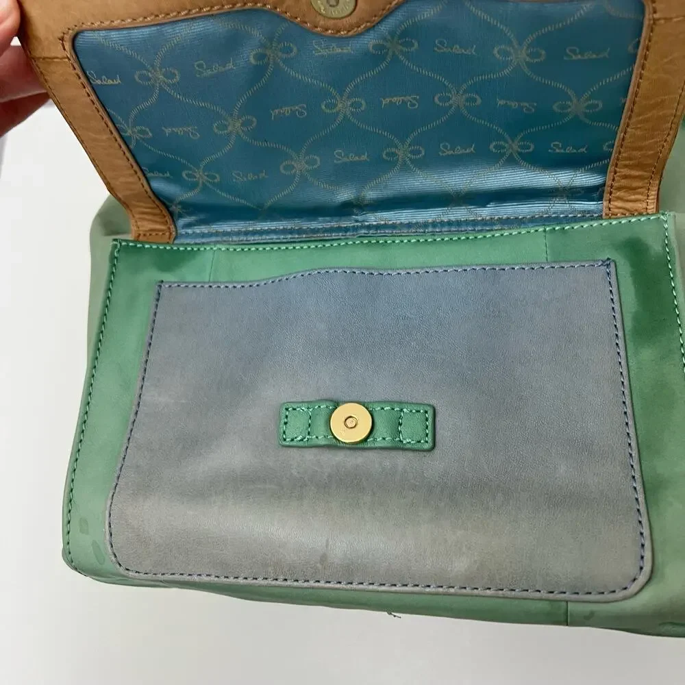 Salad Leather Convertible Backpack and Shoulder Bag